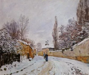 Road Under Snow, Louveciennes Oil painting by Alfred Sisley
