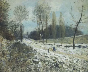 Route to Marly Le Roi in Snow by Alfred Sisley - Oil Painting Reproduction