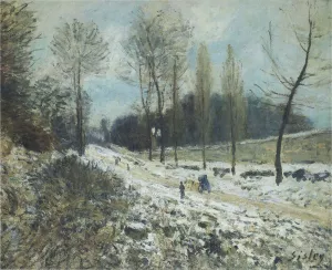 Route to Marly Le Roi in Snow by Alfred Sisley Oil Painting