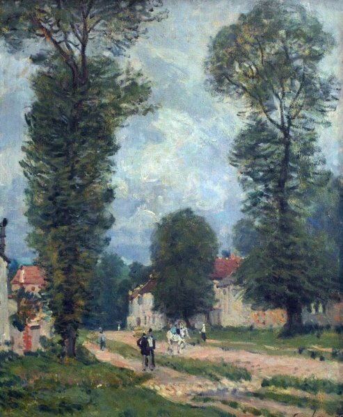 Route to Versailles by Alfred Sisley - Hand-Painted Oil Painting Reproduction