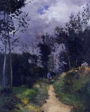 Rural Guardsman in the Fountainbleau Forest by Alfred Sisley - Oil Painting Reproduction