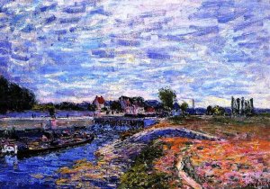 Saint-Mammes Dam II by Alfred Sisley Oil Painting