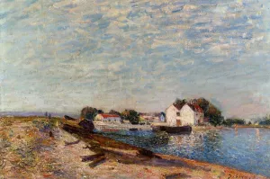 Saint-Mammes Dam painting by Alfred Sisley