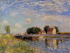 Saint-Mammes, Ducks on Canal by Alfred Sisley - Oil Painting Reproduction
