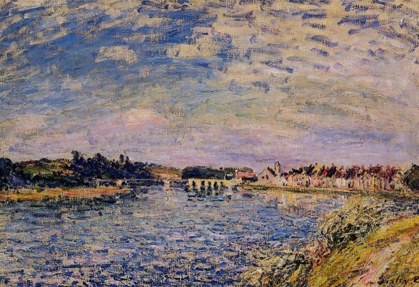 Saint-Mammes - Evening by Alfred Sisley - Hand-Painted Oil Painting Reproduction