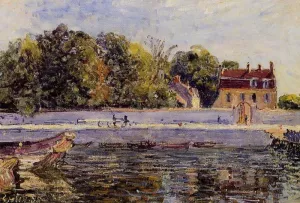 Saint-Mammes - House on the Canal du Loing by Alfred Sisley - Oil Painting Reproduction