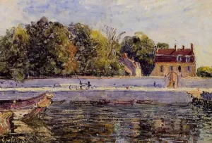 Saint-Mammes - House on the Canal du Loing by Alfred Sisley Oil Painting