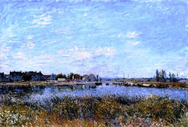 Saint-Mammes, Morning Le Matin by Alfred Sisley - Hand-Painted Oil Painting Reproduction