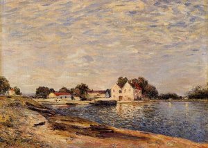 Saint-Mammes, on the Banks of the Loing by Alfred Sisley Oil Painting