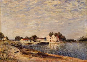Saint-Mammes, on the Banks of the Loing by Alfred Sisley - Oil Painting Reproduction
