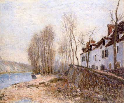Saint-Mammes, The White Cross by Alfred Sisley - Hand-Painted Oil Painting Reproduction