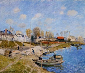 Sand on the Quayside, Port-Marly painting by Alfred Sisley