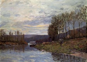 Seine at Bougival by Alfred Sisley Oil Painting