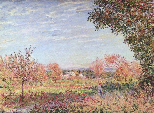 September Morning by Alfred Sisley - Hand-Painted Oil Painting Reproduction