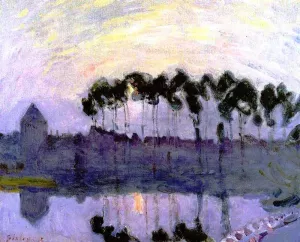 Setting Sun at Moret painting by Alfred Sisley