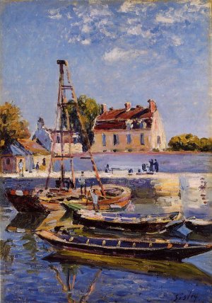 Small Boats by Alfred Sisley Oil Painting