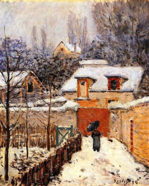 Main Product Photo of Snow at Louveciennes 2 Painting by Alfred Sisley