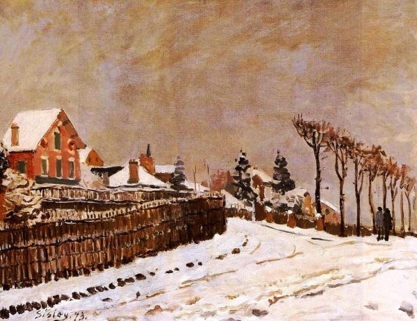 Main Product Photo of Snow at Louveciennes Painting by Alfred Sisley