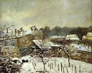 Snow Effect at Louveciennes by Alfred Sisley - Oil Painting Reproduction