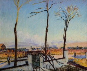 Snow Effect at Moret by Alfred Sisley Oil Painting