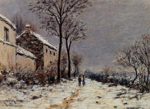 Main Product Photo of Snow Effect at Veneux Painting by Alfred Sisley