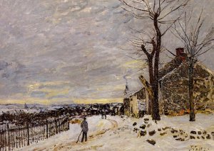 Snowy Weather at Veneux-Nadon by Alfred Sisley Oil Painting