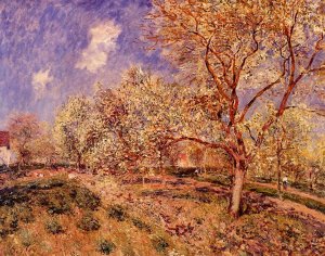 Spring at Veneux by Alfred Sisley Oil Painting