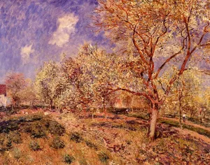 Spring at Veneux by Alfred Sisley Oil Painting