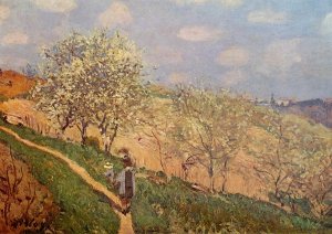 Spring in Bougival by Alfred Sisley Oil Painting