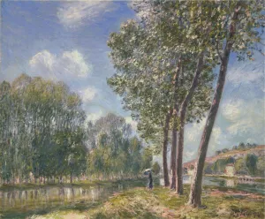 Spring Sunshine on the Loing by Alfred Sisley Oil Painting