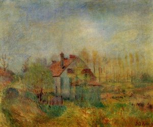 Springtime Scene - Morning by Alfred Sisley Oil Painting