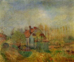 Springtime Scene - Morning painting by Alfred Sisley