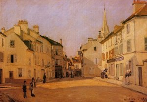 Square in Argenteuil also known as Rue de la Chaussee by Alfred Sisley Oil Painting