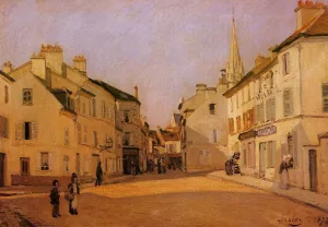 Square in Argenteuil also known as Rue de la Chaussee by Alfred Sisley - Oil Painting Reproduction