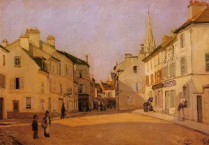 Square in Argenteuil also known as Rue de la Chaussee by Alfred Sisley Oil Painting