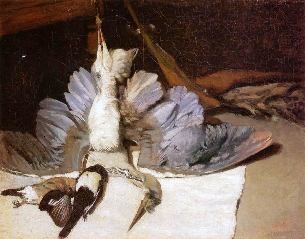 Still Life with Heron by Alfred Sisley - Hand-Painted Oil Painting Reproduction