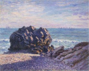 Storr's Rock in Lady's Cove - Evening by Alfred Sisley Oil Painting