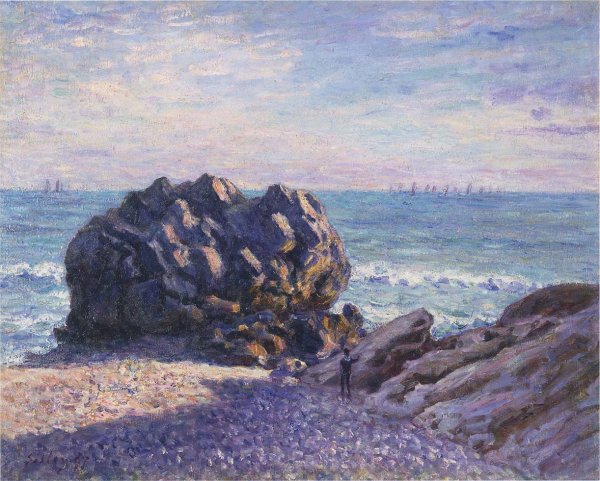 Storr's Rock in Lady's Cove - Evening by Alfred Sisley - Hand-Painted Oil Painting Reproduction