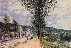 Street Entering the Village by Alfred Sisley Oil Painting
