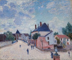 Street in Moret by Alfred Sisley Oil Painting