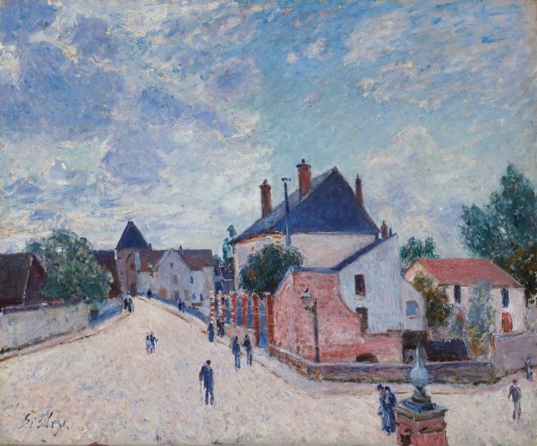 Street in Moret  by Alfred Sisley - Hand-Painted Oil Painting Reproduction