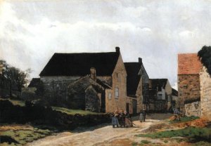 Street of Marlotte also known as Women Going to the Woods by Alfred Sisley Oil Painting