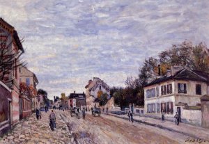 Street Scene in Marly by Alfred Sisley Oil Painting