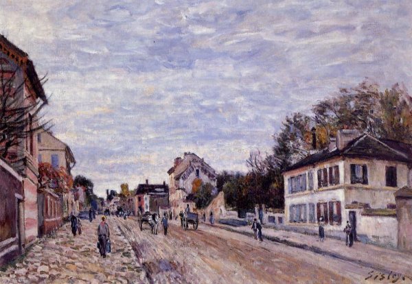 Main Product Photo of Street Scene in Marly Painting by Alfred Sisley