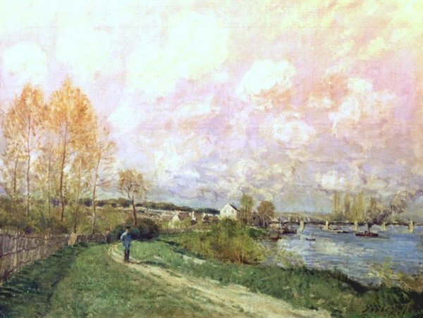 Main Product Photo of Summer at Bougival Painting by Alfred Sisley