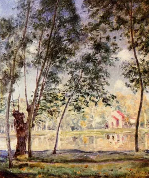 Sunny Afternoon - Willows by the Loing by Alfred Sisley - Oil Painting Reproduction