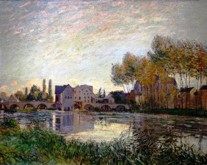 Sunset at Moret II by Alfred Sisley Oil Painting