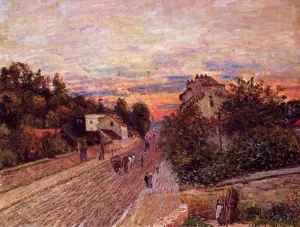 Sunset at Port-Marly by Alfred Sisley Oil Painting