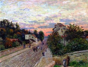 Sunset, the Road from Versailles to Chavilles by Alfred Sisley Oil Painting
