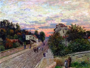 Sunset, the Road from Versailles to Chavilles painting by Alfred Sisley